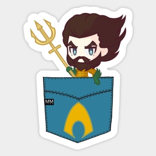 AQUA JASON MOMOA CARTOON SUPER HERO WATER POUCHIE Sticker